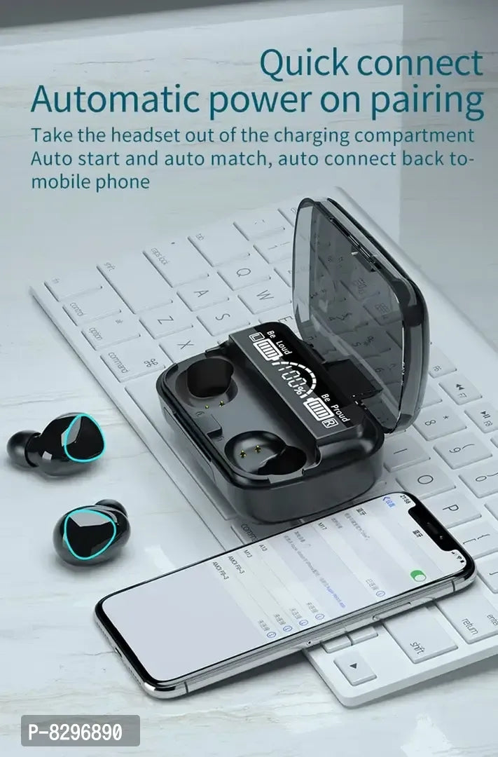 M10 Wireless Earbuds Bluetooth  5.1 Earbuds With 280h Playtime With Power Bank TWS Stereo Noise Cancelling Wireless Earphones In Ear With Mic IP7 Waterproof