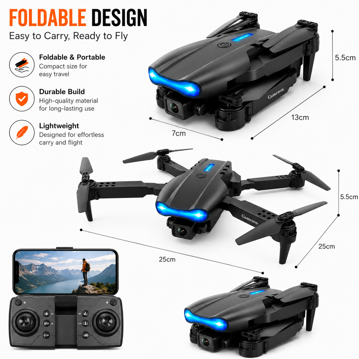 4k Dual Camera Drone with gesture control