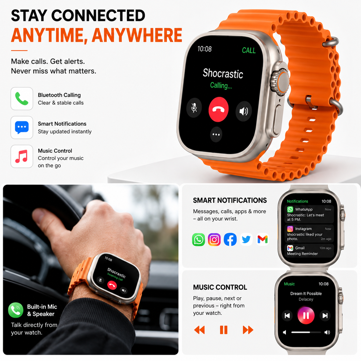 Shocrastic Watch 8 Ultra full 1.99 inches